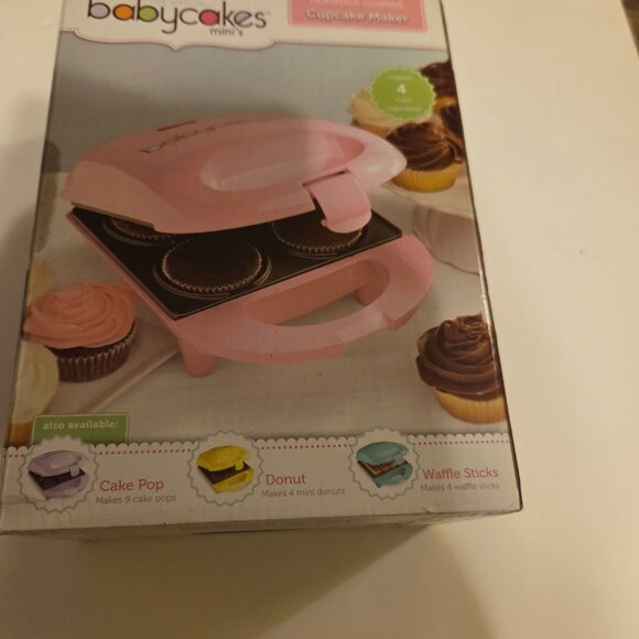 Babycakes Mini Pink Nonstick Cupcake Maker - Makes 4 Cupcakes - Picture 2 of 5